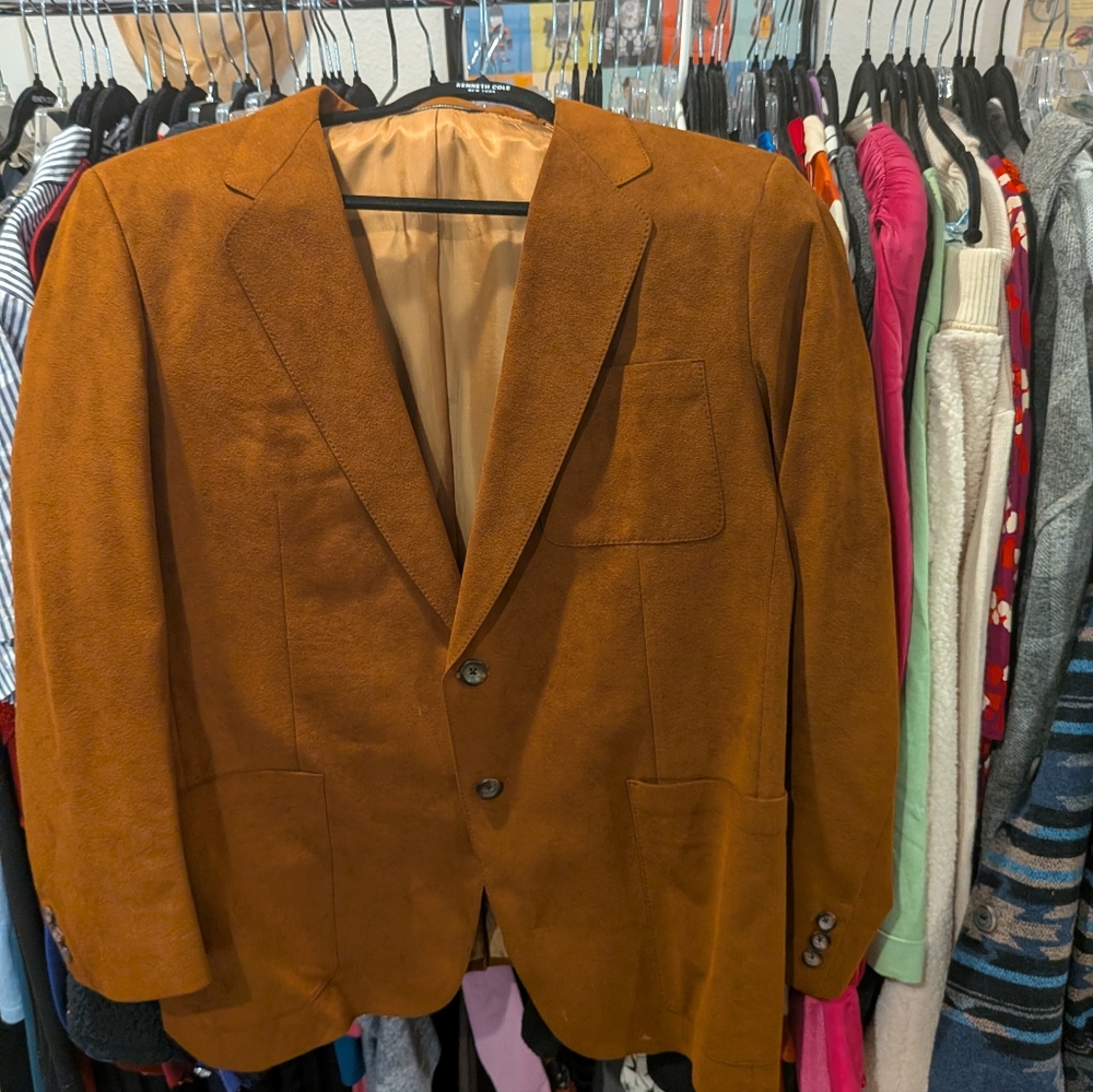Vintage Chestnut Faux Suede Blazer - 44R
